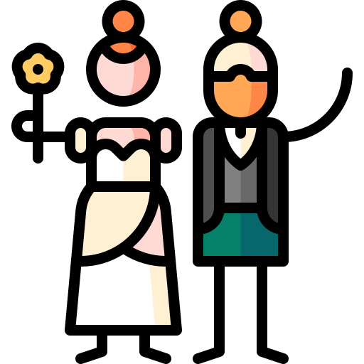 boda escocesa Puppet Characters Lineal Color icono
