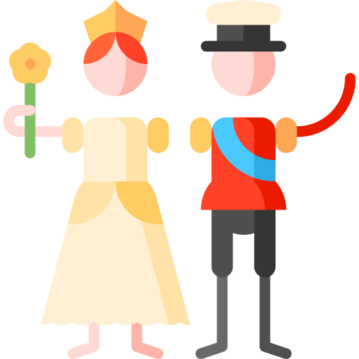Royal wedding Puppet Characters Flat icon