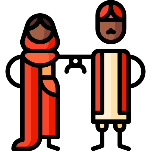 힌두교 결혼식 Puppet Characters Lineal Color icon