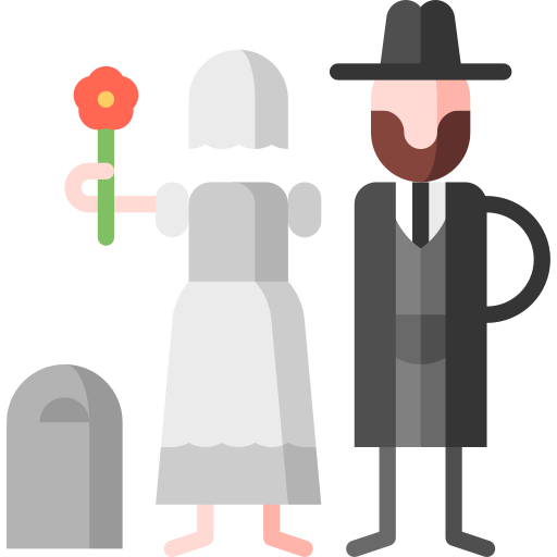 Black wedding Puppet Characters Flat icon