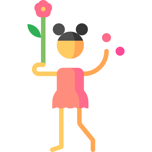 bloemenmeisje Puppet Characters Flat icoon