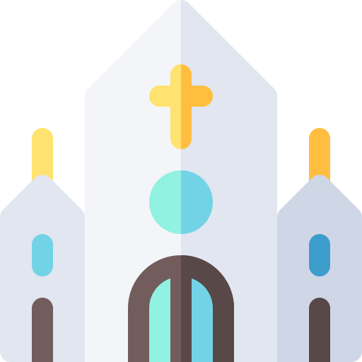 kerk Basic Rounded Flat icoon