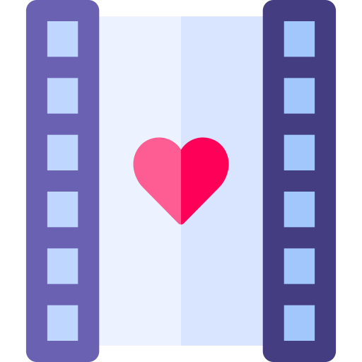 romantische film Basic Rounded Flat icoon