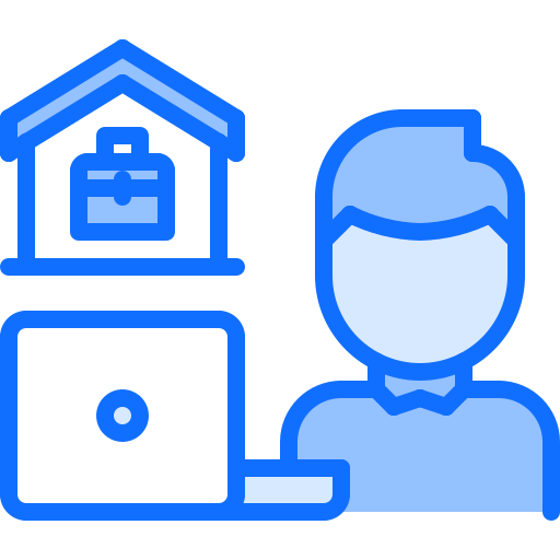Work from home Coloring Blue icon