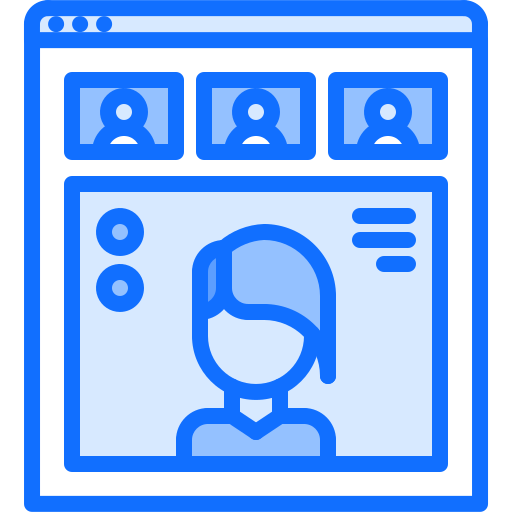 Videoconference Coloring Blue icon