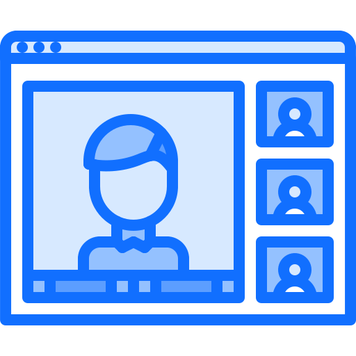 videoconferentie Coloring Blue icoon