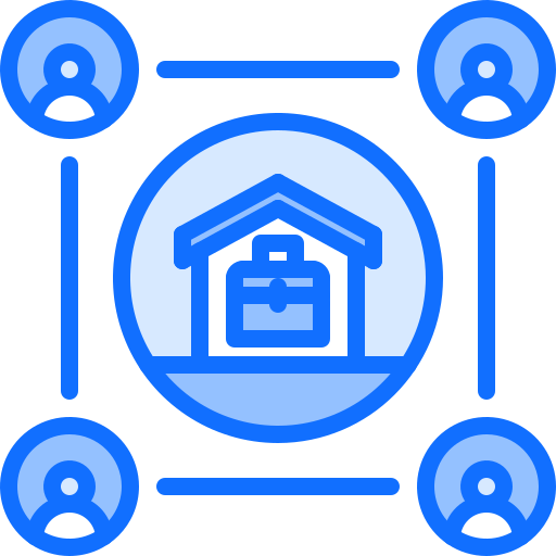 Work from home Coloring Blue icon