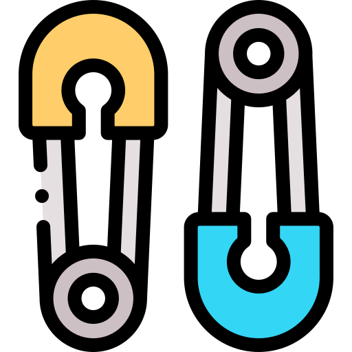 veiligheidsspeld Detailed Rounded Lineal color icoon