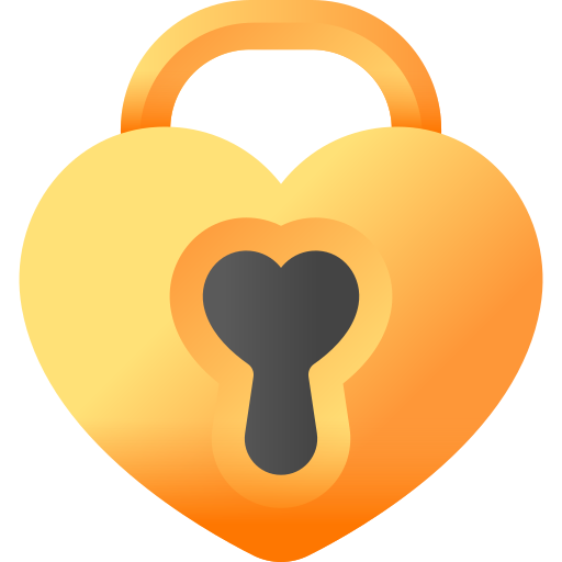 Heart lock 3D Color icon