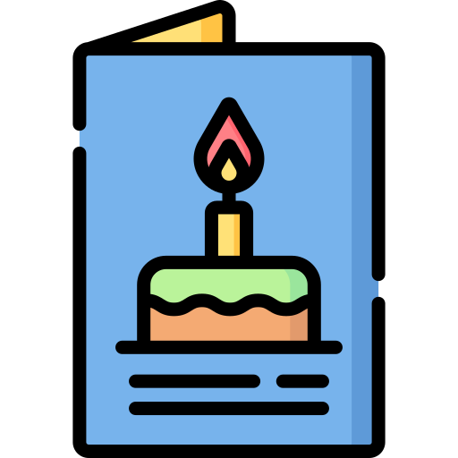Открытка на День рождения Special Lineal color иконка