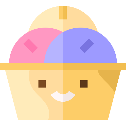 Ice cream cup Basic Straight Flat icon