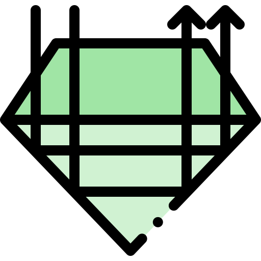 Diamond Detailed Rounded Lineal color icon