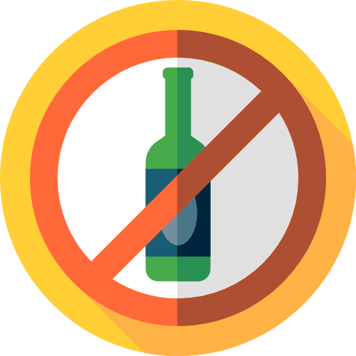 No drinking Flat Circular Flat icon