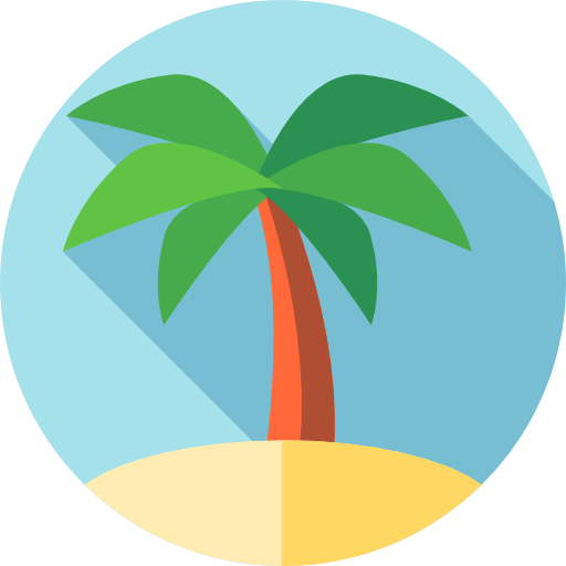 palmera Flat Circular Flat icono