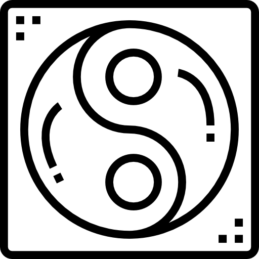 yin yang Detailed Straight Lineal icona