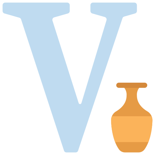 Letter v Juicy Fish Flat icon