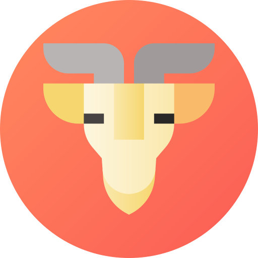 Goat Flat Circular Gradient icon