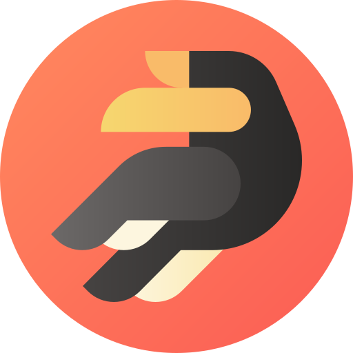 Hornbill Flat Circular Gradient icon