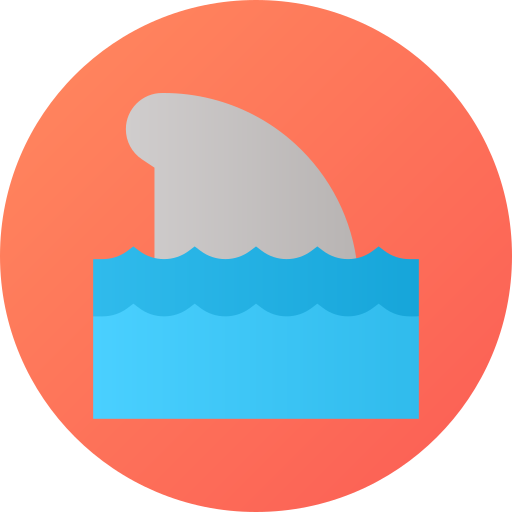 Shark Flat Circular Gradient icon