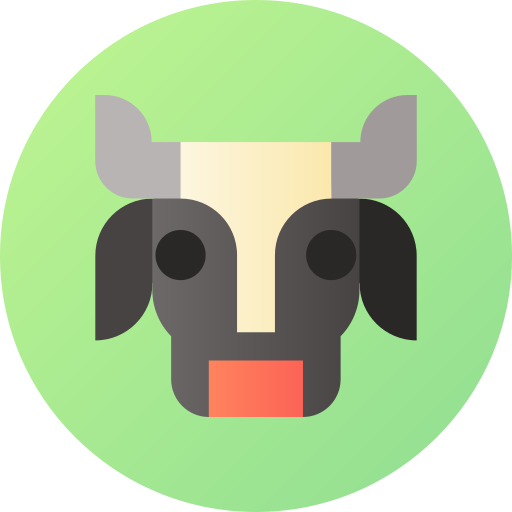 vaca Flat Circular Gradient icono