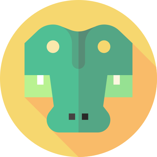 Crocodile Flat Circular Flat icon