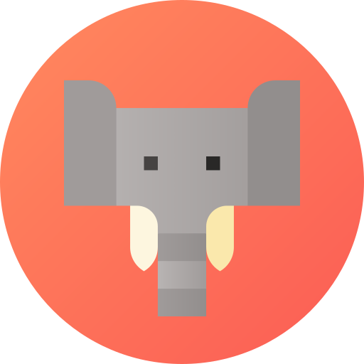 elefante Flat Circular Gradient Ícone