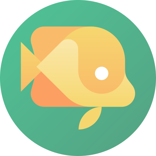 tropikalna ryba Flat Circular Gradient ikona