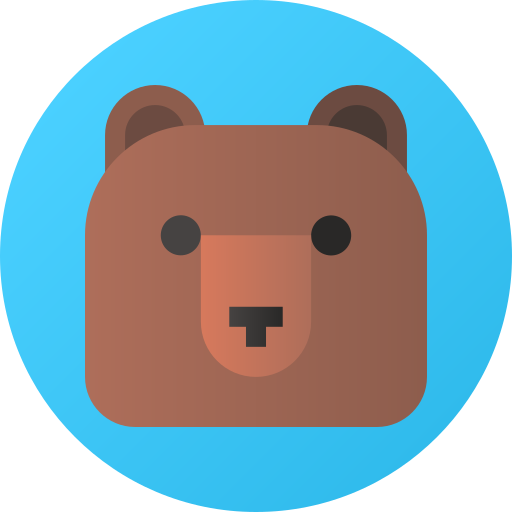 Bear Flat Circular Gradient icon