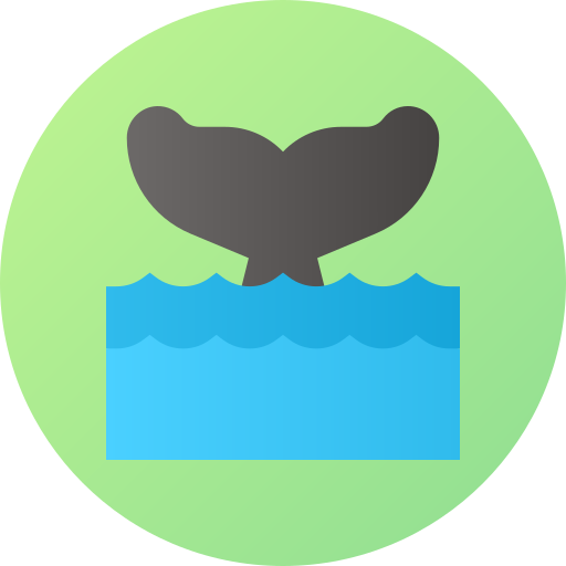 Whale Flat Circular Gradient icon