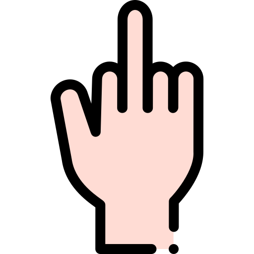 Middle finger Detailed Rounded Lineal color icon