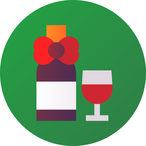 Wine Flat Circular Gradient icon