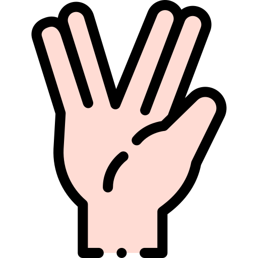 Vulcan salute Detailed Rounded Lineal color icon