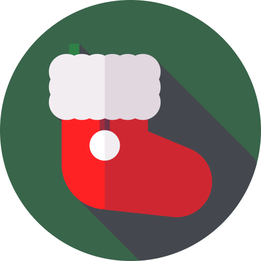 Christmas stocking Flat Circular Flat icon