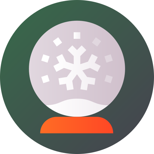 Śnieżna kula Flat Circular Gradient ikona