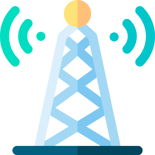 signaal toren Basic Rounded Flat icoon