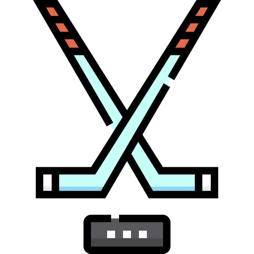 Hockey Detailed Straight Lineal color icon