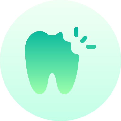 Broken tooth Basic Gradient Circular icon