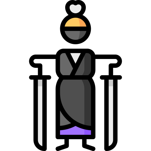 Samurai Puppet Characters Lineal Color icon