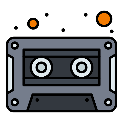 Cassette Flatart Icons Lineal Color icon