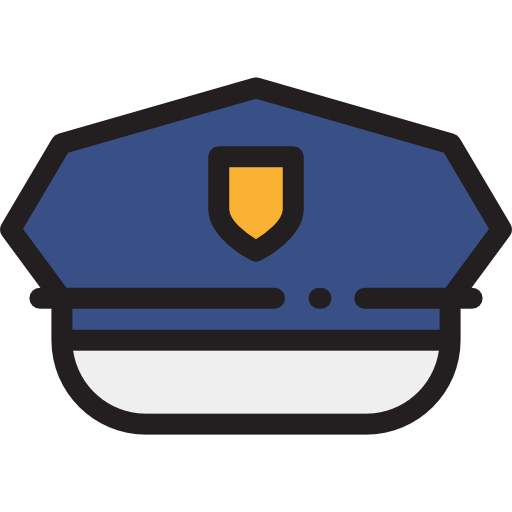 politie hoed Detailed Rounded Lineal color icoon