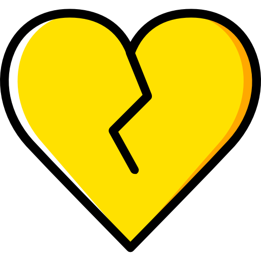 gebroken hart Basic Miscellany Yellow icoon