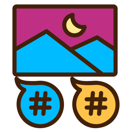 hashtag Generic Outline Color icon