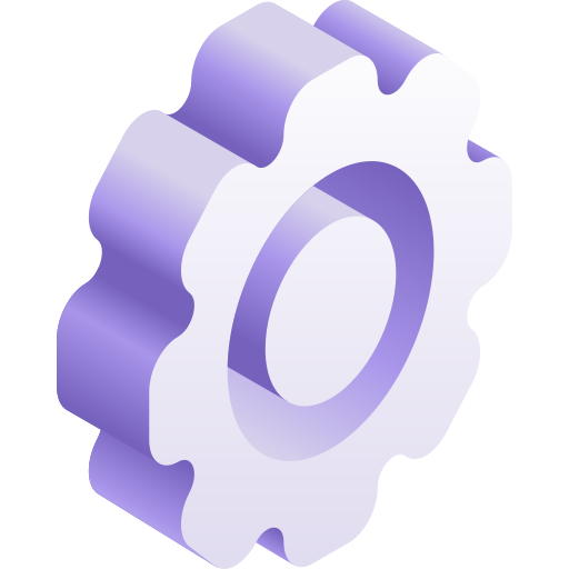Cogwheel Gradient Isometric Gradient icon