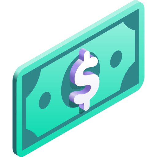 Banknote Gradient Isometric Gradient icon