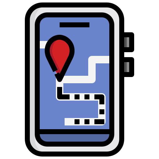 Mobile map Surang Lineal Color icon
