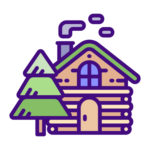 houten huis Generic Outline Color icoon