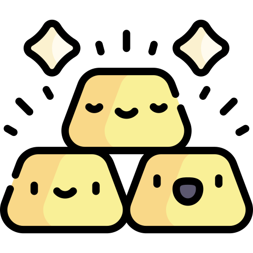 lingotto d'oro Kawaii Lineal color icona