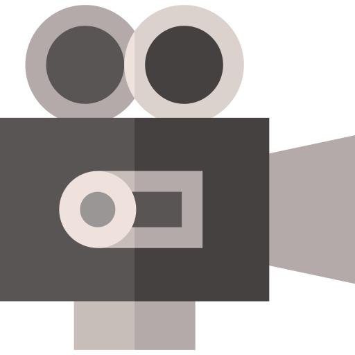 kamera wideo Basic Straight Flat ikona