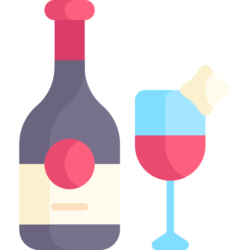 Вино Kawaii Flat иконка