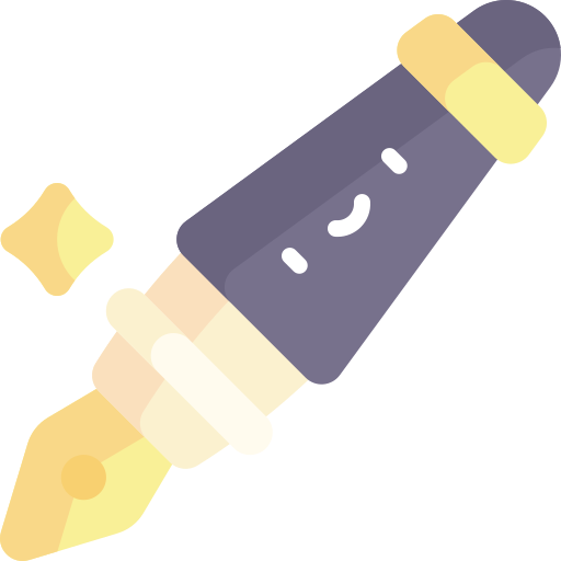 Перьевая ручка Kawaii Flat иконка